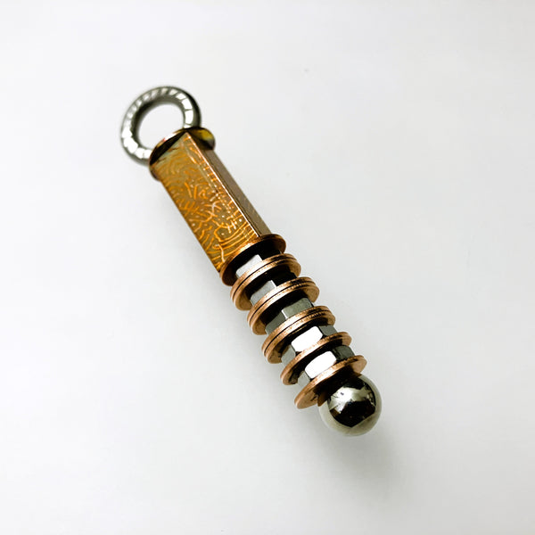 Thinkey Fob (Copper, S-S & Hand-engr. Copper-plated Steel)