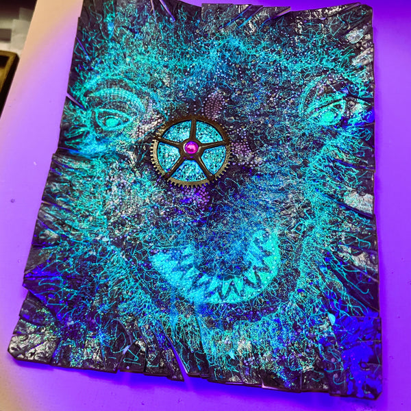 Smashed-Alien Spectre (mixed-media painting)