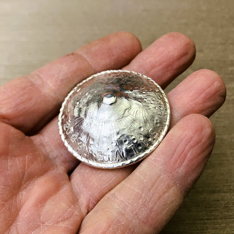 Smashed-Alien Peaked Silver Spin-Coin (1 oz .999 Pure Silver)