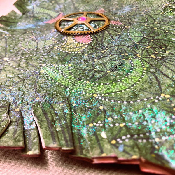 Smashed-Alien Spectre (mixed-media painting)