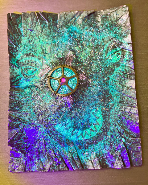 Smashed-Alien Spectre (mixed-media painting)