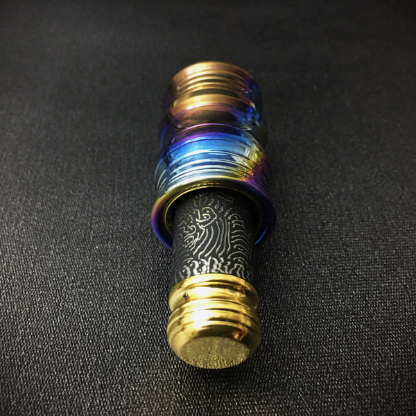 The Quantum Wave (Polished Rainbow-Ti w/ Gold & Engraved Black DLC)