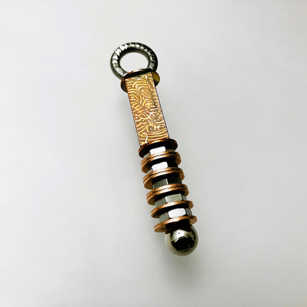 Thinkey Fob (Copper, S-S & Hand-engr. Copper-plated Steel)